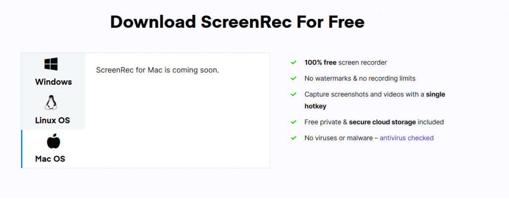 ScreenRec supported devices