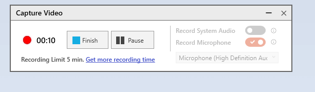 record screen using TinyTake
